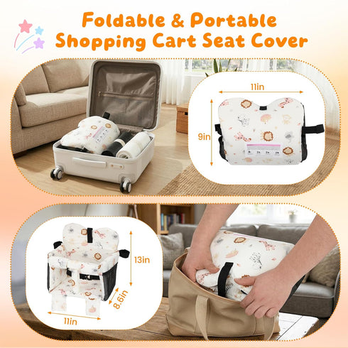 BeesMith Baby Shopping Cart Seat Cover Padded Shopping Cart Seat for Baby, High Chair Cover for Restaurant, Unisex
