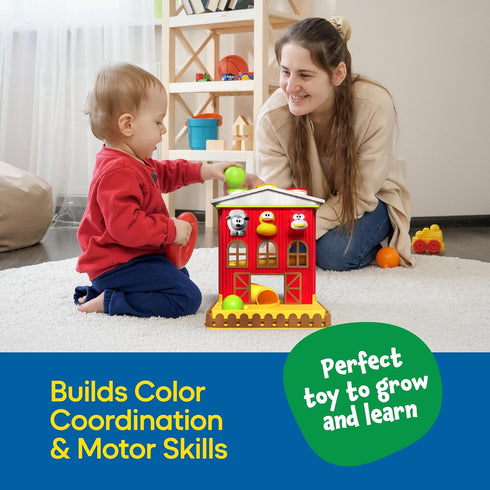 8 12 18 24 1-3, 1 Pound A Ball Barn House with Lights & Music, Easter Basket Stuffers for Toddler, Fun Learning Toy