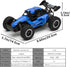 Great-JUNAMT 1:16 2WD 2.4GHz 20Km/h 3 4 5-12 Remote Control Car RC Cars All Terrain Monster Truck LED Headlights