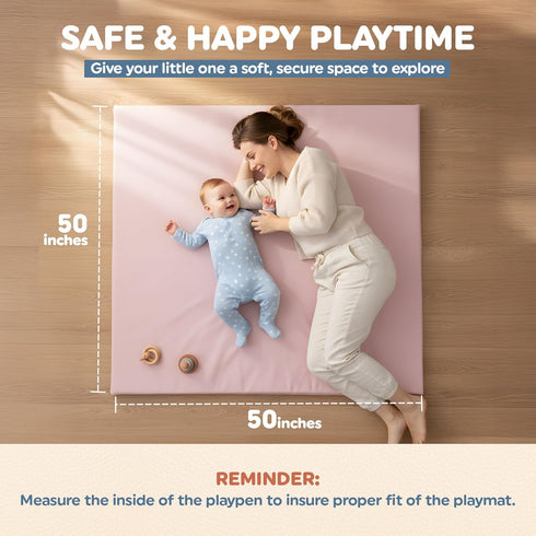 50x50x1 Tummy Motherly Haven Play Mat Cover Only Fits Rollable Foam Floor Mat for Babies Waterproof, Easy to Clean