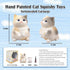 Big Hand Painted Cat Squishy ToysLarge Cute Ultra Soft Kitty Squeeze Fidget Toys for Stress Relief ,Kawaii Squishies