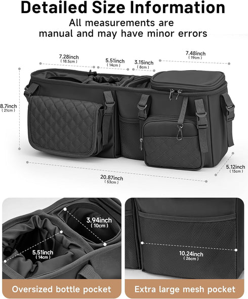 kcross Gt2, Double Stroller Organizer Bag for Bob Duallie and Baby Jogger City Mini Double Stroller Caddy Organizers