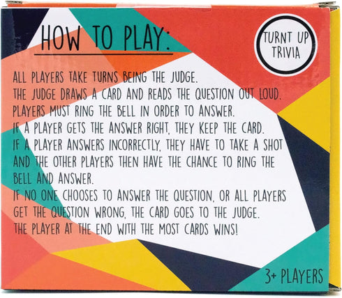 Turnt Up Trivia Card Games for Adults, Call Bell Trivia Games for Family and Friends