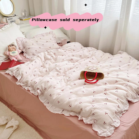47"x59", BuLuTu Crib Bedding Duvet Cover for Boys Girls Cotton Muslin Baby Crib Duvet Cover Nursery Bed Decoration