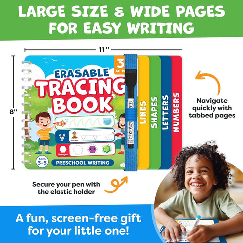 3-5 4 3 4 Preschool Learning Activities - Letter Tracing Books for Kids Ages - Toddler Handwriting Practice - Learning