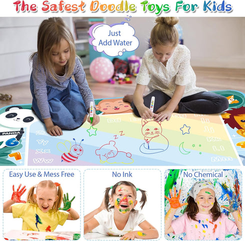 Extra Large Water Doodle Mat for Kids, Mess Free Coloring Toy for Boys and Girls Ages 2-8, Holiday Gift