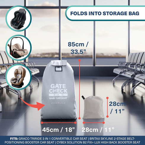 34" Bramble Infant Car Seat Travel Bag for Airplane - Waterproof Car Seat Cover for Airplane Travel - Booster Seat