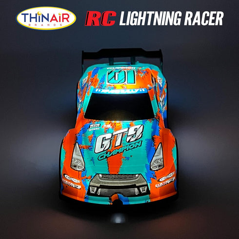 Nature Bound RC Lightning Racer - High-Speed Radio Controlled Race Car, Light Up Chassis, 1:40 Scale, Blue