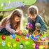 24 Pack Prefilled Easter Eggs with Animal Popping Eyes Toys, Squeeze Toys with Popping Eyes for Easter Hunt, Basket