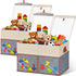 2 Pack Large Toy Storage Box with Clear Lids Collapsible Toy Organizer