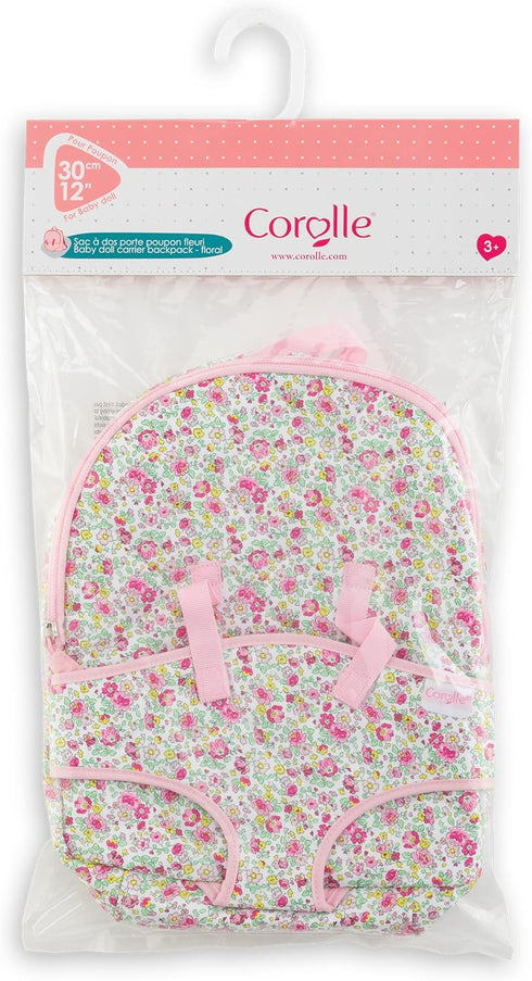 Backpack 12 Inch 1-3, Corolle Baby Doll Carrier for Dolls - Toddler Baby Doll Carrier for Little Girls Age Adjustable