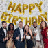 Gold Happy Birthday Balloons Banner, 16 Inch Mylar Foil Letters Sign, Reusable Balloons for Birthday Decorations Party