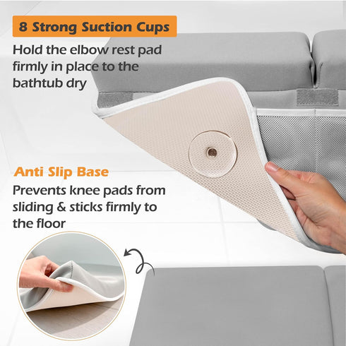 Elbow Set, (22 Inch 13 Inch) 4 Premium Bath Kneeler, Baby Bath Kneeler and Rest Pad Kneeling Pad for Bathing Baby, Knee