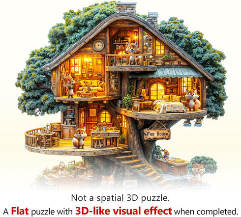 (195 11.4 11.4in) WOODBESTS Wooden Puzzles for Adults Piece, M, * Fox House Wood Puzzle Adult, Unique Wooden Animal