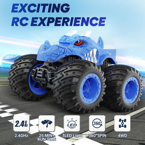 2.4GHz 3 4 5 6 7 8 BAODLON Remote Control Monster Car, RC Monster Trucks Toys for Years Old Boys Kids, All Terrain RC