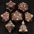 Set 7Pcs D20 D12 D10 D8 D6 D4 KERWELLSI Metal DND Dice D&D, Nature Vines Leaf Role Playing Dice with Gift Box, Copper