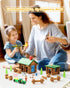 Set 122 3+ SainSmart Jr. Wooden Log Cabin Farm Building House Toy for Toddlers, PCS Classic STEM Construction Kit