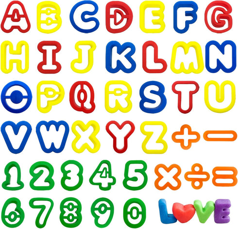 Set Dough Tool with Dough Alphabet Cutters,Numbers Cutters,Mathematical Symbols,Great Dough Tools for Learning Letters