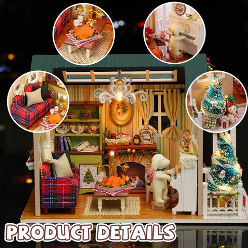 Kisoy Romantic and Cute Dollhouse Miniature DIY House Kit Creative Room Perfect DIY Gift for Friends,Lovers