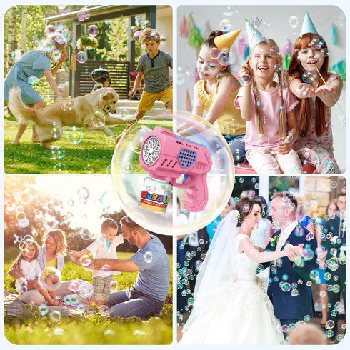 Eaglestone Bubble Guns for Toddlers, 2 Packs LED Light Automatic Bubble Machine Gun, Summer Outdoor Birthday Gift