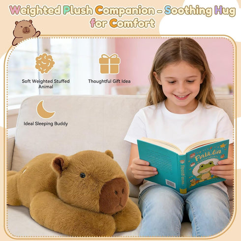 24" 3.3 lb QUIRAI Weighted Stuffed Animals Capybara Plush, | Capybara Stuffed Animal, Pillowfort Weighted Plush Animals