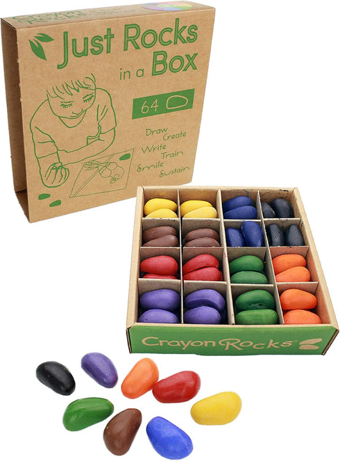 Crayon Rocks Just Rocks in a Box, 8 Colors, Tripod Grip Crayons