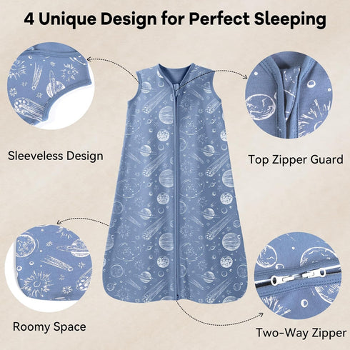 12-18 3 Pack 100% 0.5 2-Way Baby Sleep Sack Months Cotton Lightweight TOG Wearable Blanket Baby Sleep Bag with Zipper