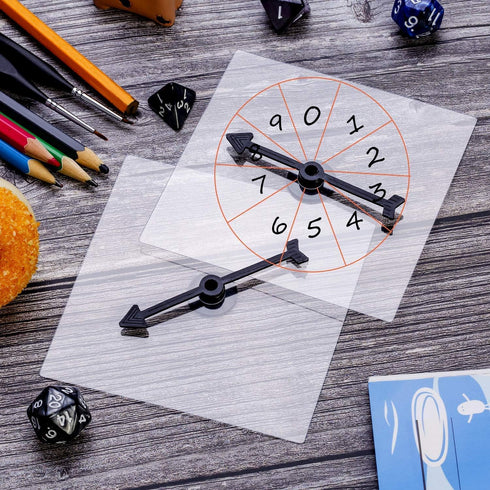 Gejoy 5 Pack Transparent Spinners for Classroom, Clear Dry Erase Math Game with Rotating Arrow