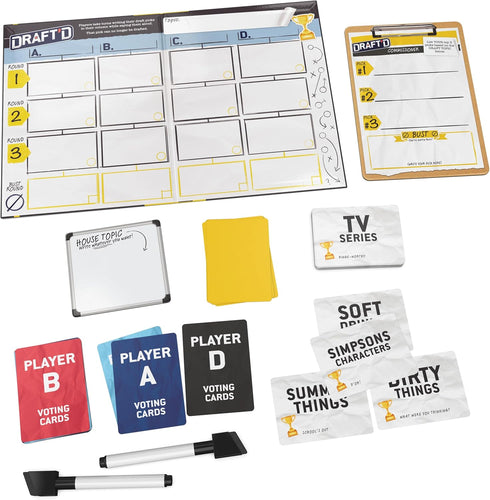 Draft’d - A Drafting Game for Everyone, Party Game for College, Bachelorette, Family Game Night, Ages 14+