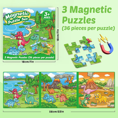 Magnetic Puzzles for Toddlers 3-5 - 36 Pieces Travel Games, Airplane Car Road Trip Activities for Kids