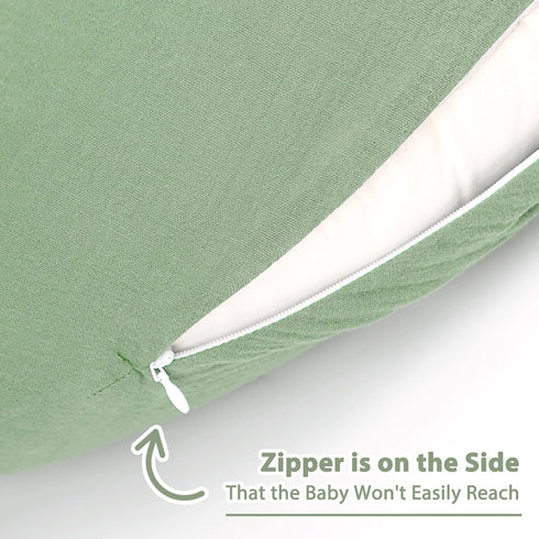 Hooyax Muslin Nursing Pillow Cover, Soft Breathable Feeding Slipcover for Breastfeeding Moms, Stretchy Removable Infant