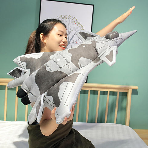 29 Inch Airplane Model Plush with Blanket, Warplane Stuffed Animal Toy for Decoration