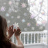 pinkblume 72pcs Iridescent White 3D Snowflake Wall Stickers, Holographic Snowflakes Wall Decals for Winter Wonderland