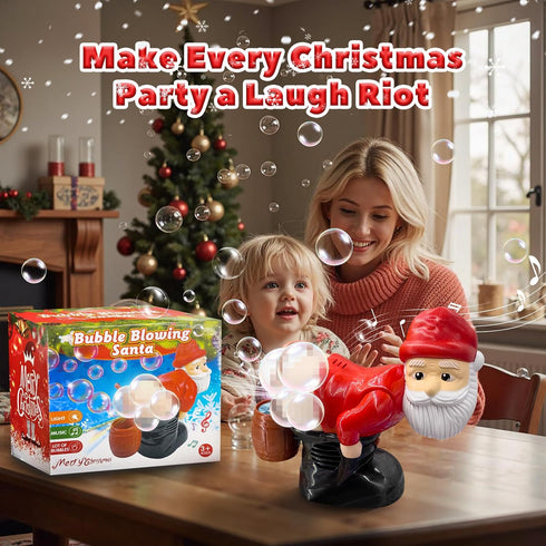 Generic 2 Musical Santa Bubble Blower Pcs Bubble Blowing Santa Bubble Machine with Flashing Lights Automatic Santa