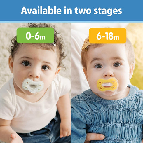 Symmetrical 6-18m, 3 Pack Dr. Brown's Advantage One-Piece Silicone Baby Pacifier, Fully Soother, Dark