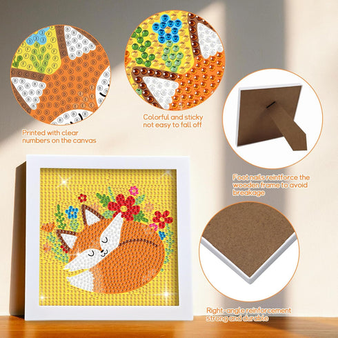 6 2 18 6 6-8-12, goldentime Diamond Painting Kits for Kids - Canvases with Frames, Gem Colors, Diamond Painting Tools