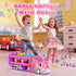 Set 6 2-Player 3, 4, 5, 6, 7 Hot Bee Girls Toy Car with Unicorn Toys Truck - Princess Cars & Fold Out Track with Light