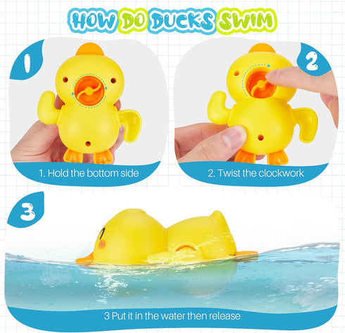 18months+ Swimming EKU Hippo Bath Toys for Kids Ages Toddler with Burger Stacking Cups Duck Crab Bath Time Water Play