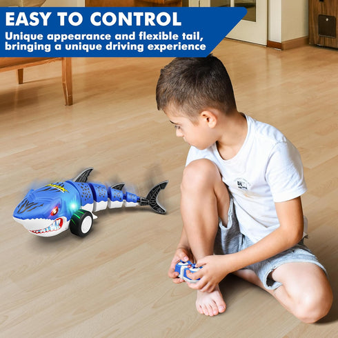 Kids,2.4GHz 360 6,7,8,9,10-12 Rcovasc Remote Control Shark Car Toys for RC Cars Simulation Shark with Cool Light, Stunt