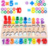 Wooden Montessori Toys for Kids, Toddler Number Puzzles Sorter, Counting Shape Stacker for Learning Education Math