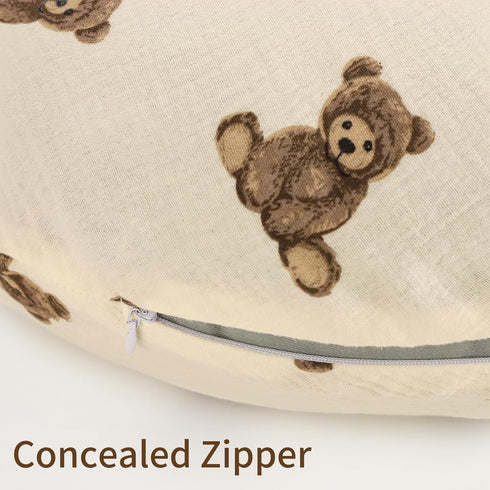 SWESEN Muslin Nursing Pillow Cover, Soft Removable Cover for Breastfeeding Pillows, Pillow Slipcover for Baby Boys