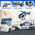 3 4 5 6 7 8 25" Kids Toys for Years Old Boys, Police Truck Toy with Racing Car and Helicopter, Toddler Friction Powered