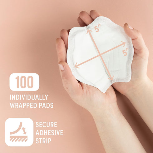 (Pack 100) Zomee Disposable Breast Pads for Breastfeeding Ultra-Absorbent/Leak-Proof/Discreet/Secure Highly Portable: