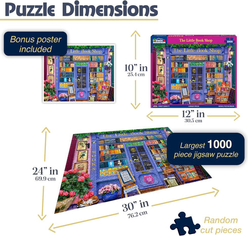 1000 24"x30" White Mountain Piece Jigsaw Puzzle Scenic Spring Library Puzzles with Large Pieces, Gifts for Adults