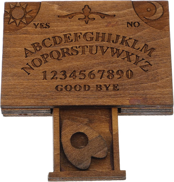 LOGOFUN Miniature Wooden Spirit Board with Planchette Mini Tiny Spirit Talking Board