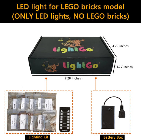LED Lighting Kit for Lego Ideas 21344 The Orient Express Train Building Set - Model Not Included (Remote Version)