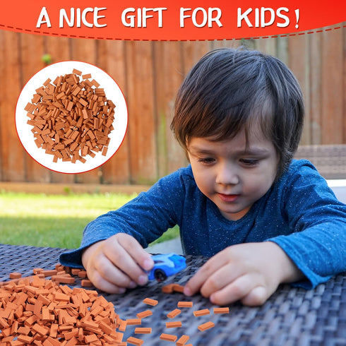 Mini Bricks Tiny Bricks for Landscaping, 1/35 Scale (200 Pcs) - Realistic Fake Miniature Bricks for Dollhouse Garden