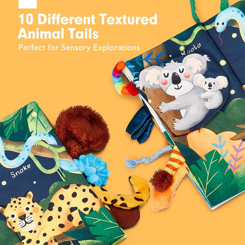 Baby Books for 0-6 Months, High Contrast Sensory Tummy Time Toys, Touch Feel Book for 6-12 Months, Christmas Gift