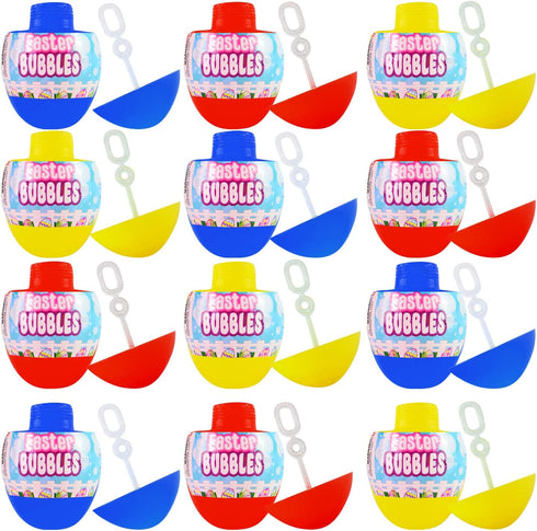12 JOYIN Easter Egg Bubble Wands for Easter Eggs Hunt, Basket Stuffers Fillers, Party Favor, Classroom Prize Supplies