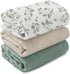 GLLQUEN BABY Muslin Swaddle Blankets,3-Pack Receiving Blankets for Newborn Boys and Girls,Baby